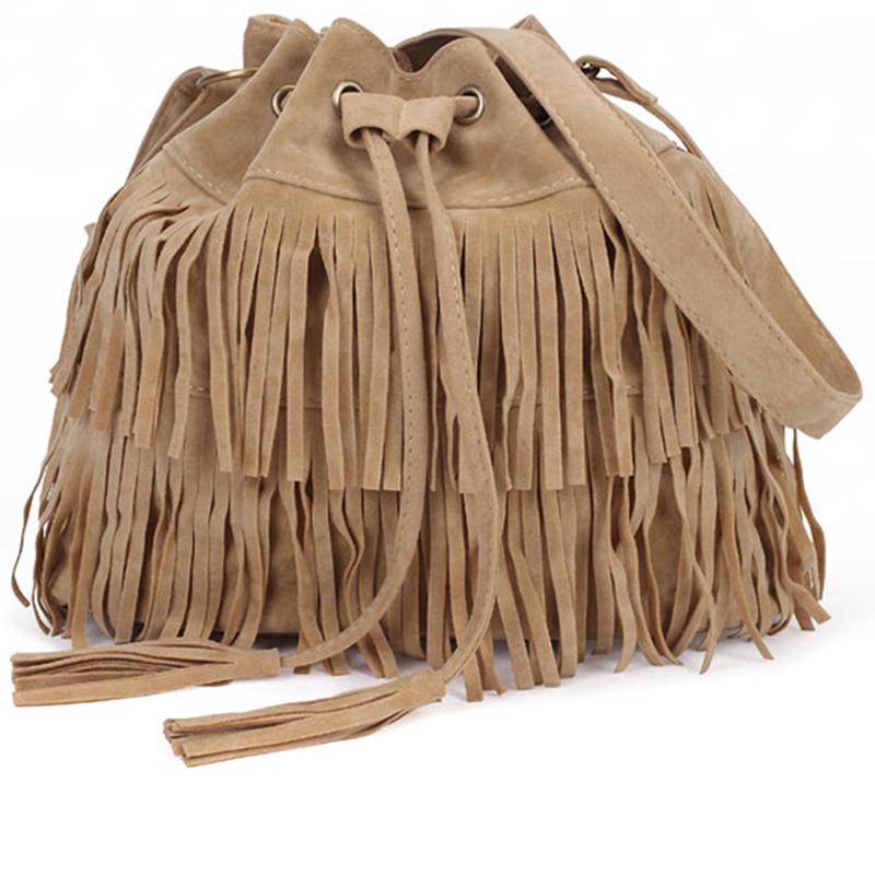 Suede Fringe Women Messenger B - Bucket Bag Suede 리뷰 및 가격