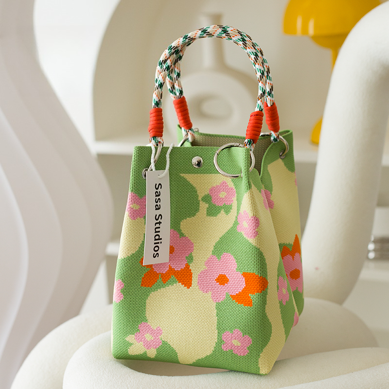 Women's Knitted Handbag Tote B - Bucket Bag Suede 리뷰 및 가격