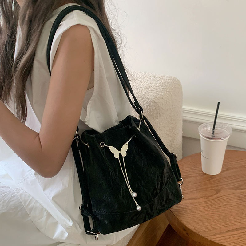 Women Mint Green Butterfly Dra - Bucket Bag Suede 리뷰 및 가격