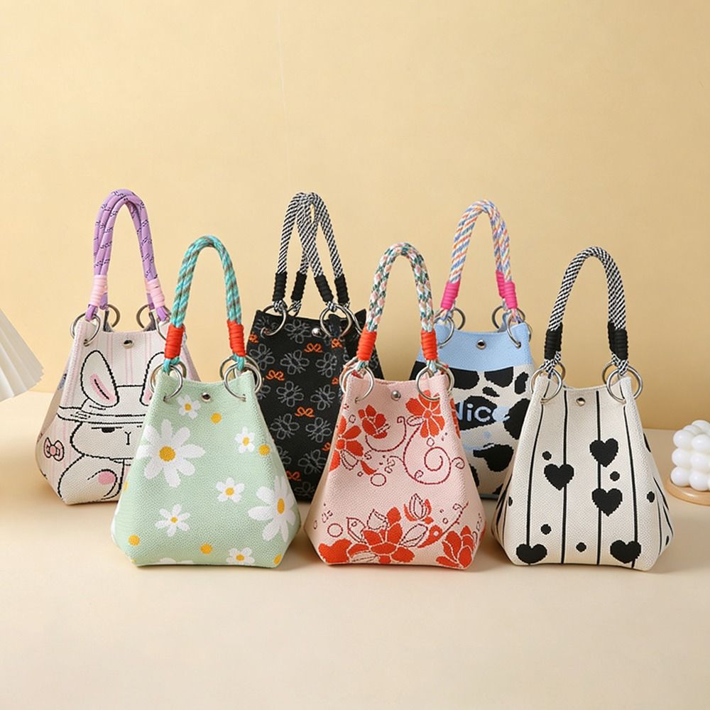 Portable Cartoon Knitted Bucke - Bucket Bag Suede 리뷰 및 가격