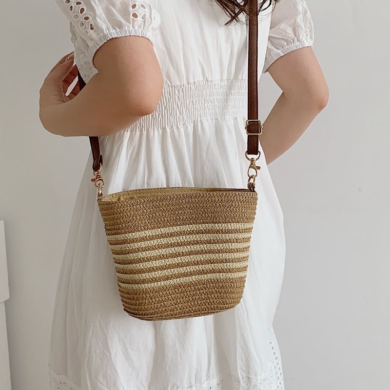 Fashion Women Straw Woven Cros - Bucket Bag Suede 리뷰 및 가격
