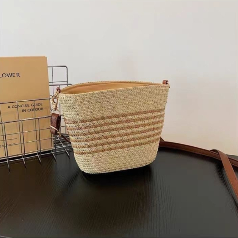 Fashion Women Straw Woven Cros - Bucket Bag Suede 리뷰 및 가격