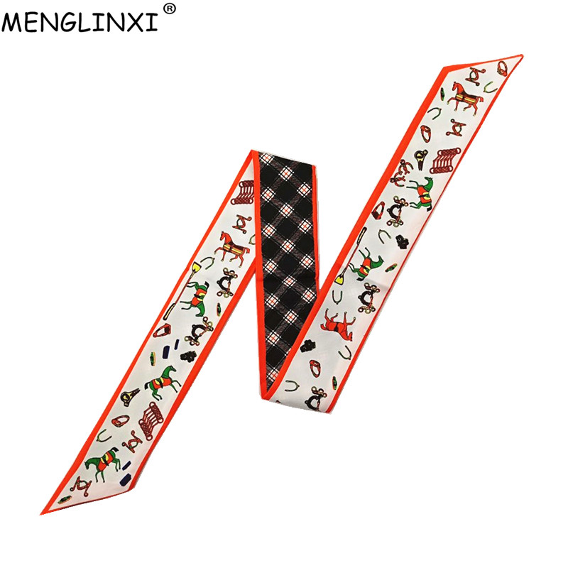 Horse Plaid Skinny Scarf Women - Luxury Bags Sales 리뷰 및 가격