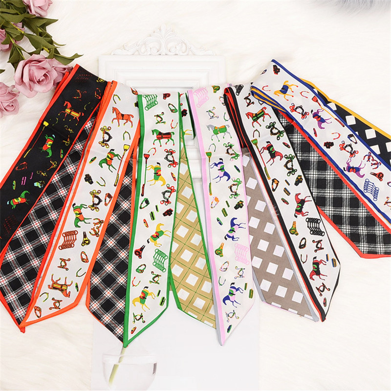 Horse Plaid Skinny Scarf Women - Luxury Bags Sales 리뷰 및 가격