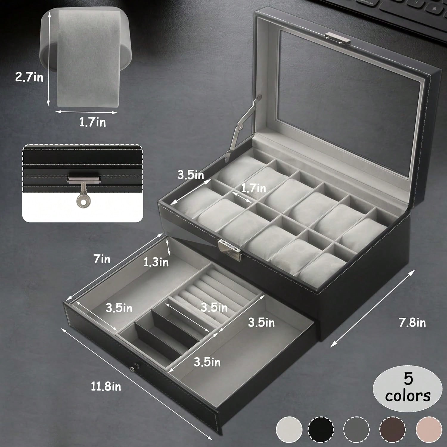 Luxury 12-Slot 2-Tier PU Leath - Luxury Bags Tier 리뷰 및 가격