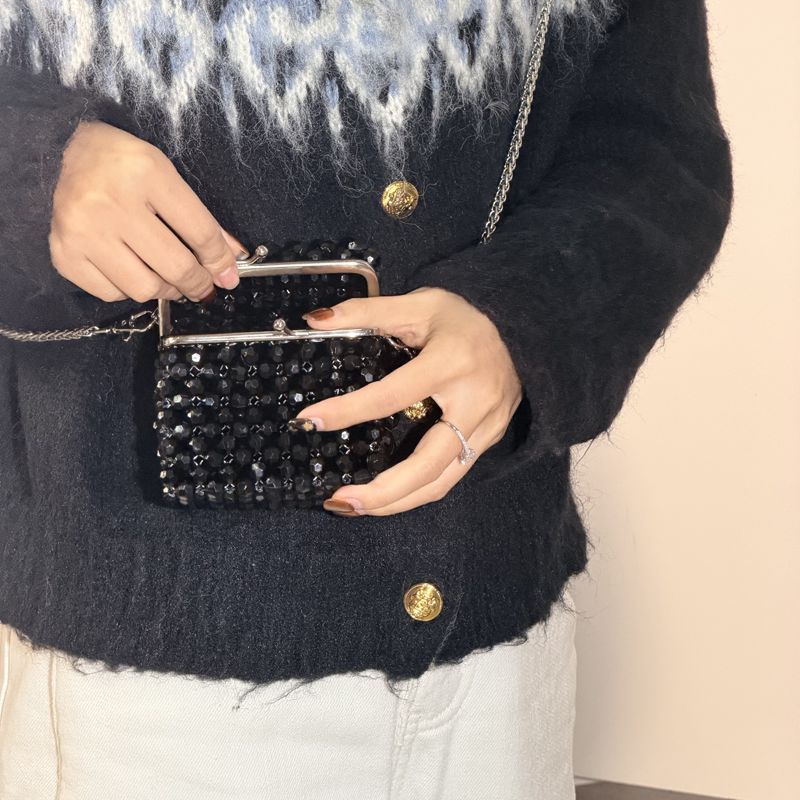 Vintage Black Beaded Clutch Ba - Luxury Bags Sales 리뷰 및 가격