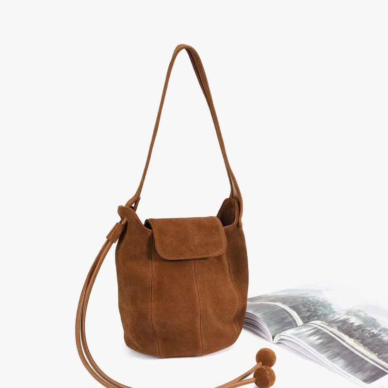 Frosted Suede Bucket Bag Pumpk - Bucket Bag Suede 리뷰 및 가격