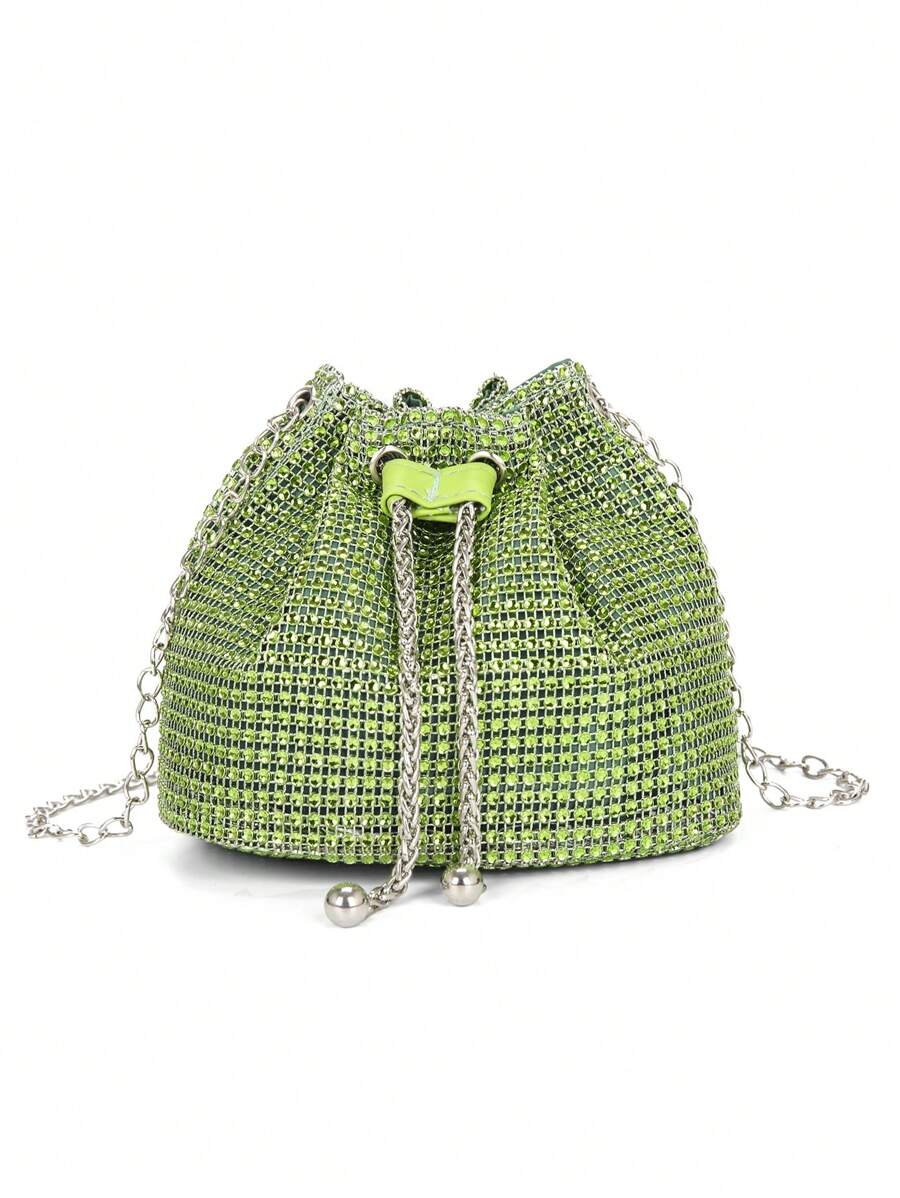 Rhinestone Bucket Bag With Cha - Bucket Bag Suede 리뷰 및 가격
