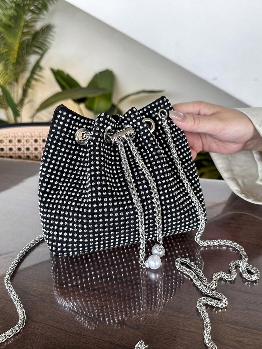Rhinestone Bucket Bag With Cha - Bucket Bag Suede 리뷰 및 가격