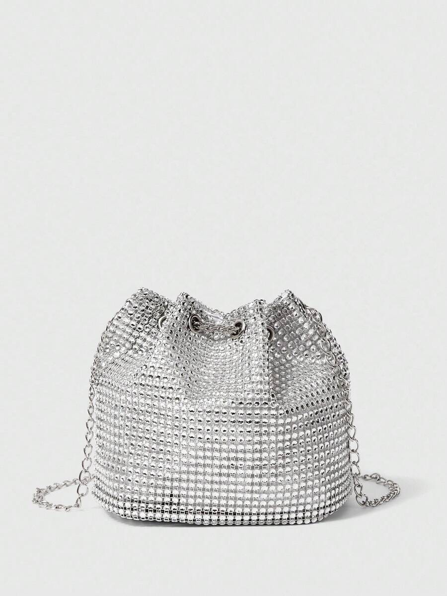 Rhinestone Bucket Bag With Cha - Bucket Bag Suede 리뷰 및 가격