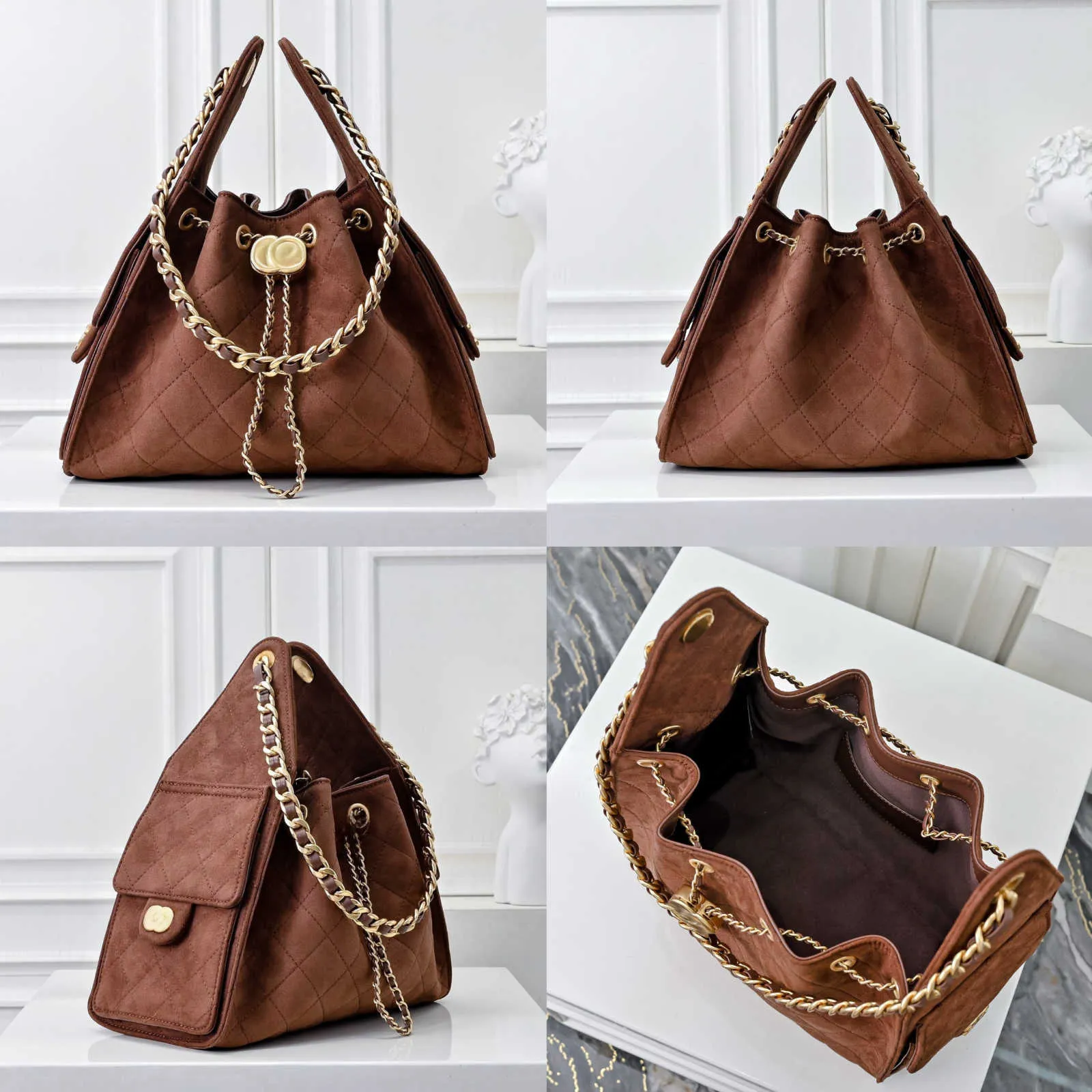 Designer 25 Caviar Leather Dra - Bucket Bag Suede 리뷰 및 가격